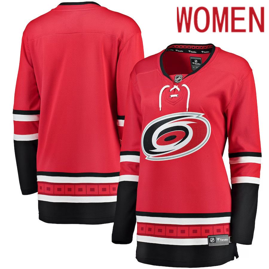 Women Carolina Hurricanes Fanatics Branded Red Breakaway Home NHL Jersey->women nhl jersey->Women Jersey